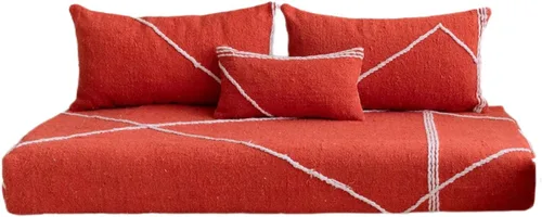 Vista 13 de arabicsofa Sofás de Suelo Coloridos de Estilo Marroquí – Cojines de Suelo Modulares Hechos a Mano (Beige 16, Sofá de Suelo de 4 pies)