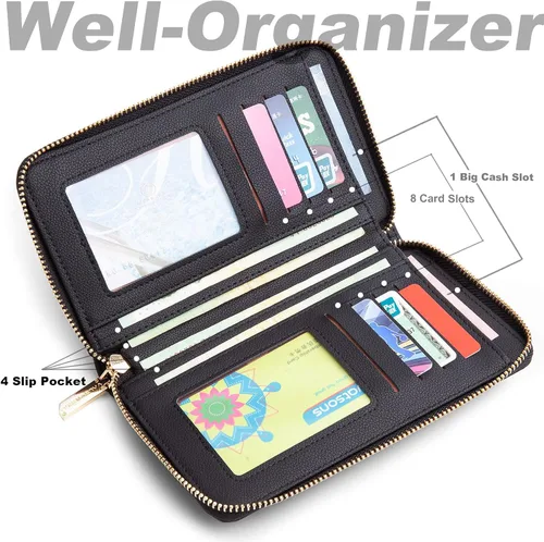 Vista 3 de Valentoria Bolso cruzado pequeño para teléfono celular, cartera de cuero para mujer