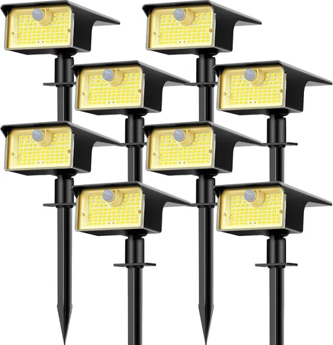 Vista 10 de [Paquete de 3 y 62 LED] Reflectores Solares para Exteriores con Sensor de Movimiento, 3 Modos de Sensor de Movimiento, Luces para Exteriores, 2