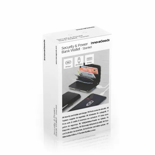 Vista 6 de Tarjetero con Bloqueo RFID y Power Bank Sbanket InnovaGoods
