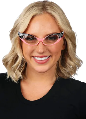 Vista 2 de elope Gafas de ojo de gato vintage de los años 50 rosa con diamantes de imitación