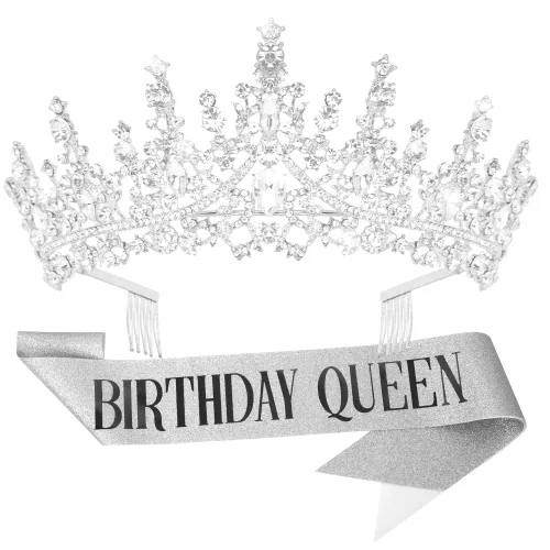 Vista 5 de Juego de bandas de corona de cumpleaños, aleación