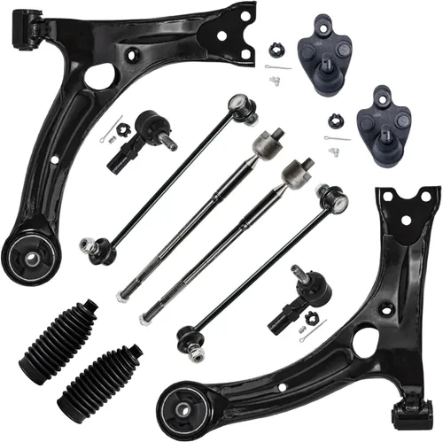 Vista 105 de Detroit Axle – 12 brazos de control superiores e inferiores delanteros con rótulas, barras de unión exteriores e interiores con topes, barras