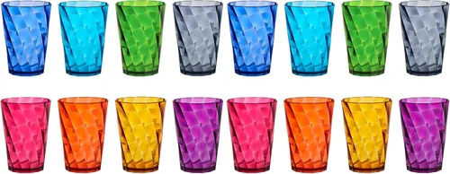 Vista 11 de Vasos US Acrylic Optix Mini, de plástico, reutilizables, aptos para lavavajillas (juego de 8) Tazas de jugo de 8oz en colores de tono de joya