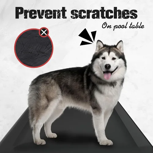 Vista 6 de Funda para mesa de billar de 7 pies con cepillo para mesa de billar, fundas de cuero impermeable para exteriores, para proteger la mesa de billar