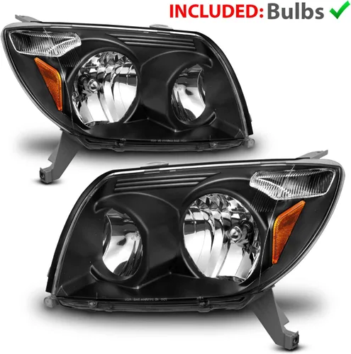Vista 2 de AmeriLite Par de faros delanteros de repuesto negros para Toyota 4 Runner Sport SUV 03-05 - lado del pasajero y del conductor