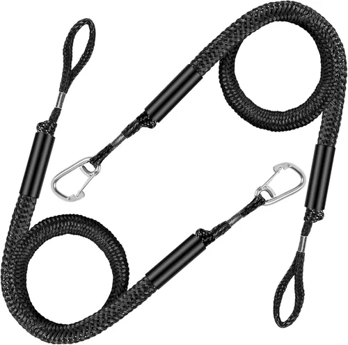 Vista 10 de Cuerda elástica para embarcaciones con clips dobles de acero inoxidable 316, accesorios para lancha baja, kayak, pontón, embarcación, waverunner