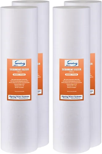 Vista 9 de iSpring F2WGB22B Juego de repuesto de filtro de agua de 2 etapas de 4.5 x 20 pulgadas para toda la casa con cartuchos de bloque de sedimentos