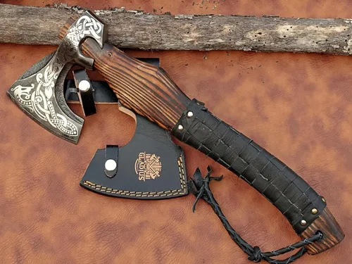Vista 2 de Exquisita hacha vikinga hecha a mano, ideal para coleccionistas y entusiastas Auténtica, artesanal Hacha de estilo medieval con acero de alto