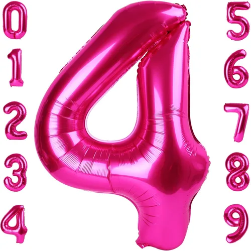 Vista 170 de Globos con números de 40 pulgadas, color negro, para decoraciones de cumpleaños de 10 a 100 años Jumbo 40In & Vibrant Color, With Hanging Holes