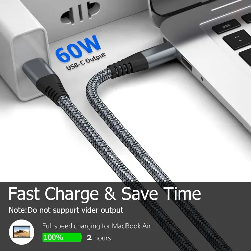Vista 3 de Puxnoin Cable USB C a USB C de 6 pies y 60 W, paquete de 3 cables USB C, cable de carga PD tipo C de carga rápida compatible con iPhone 15, MacBook