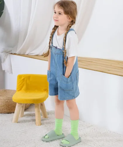 Vista 9 de FJPTREN Zapatos de nube para niños y niñas, sandalias acolchadas antideslizantes, zapatos de ducha ligeros, plataforma para niños, suela gruesa