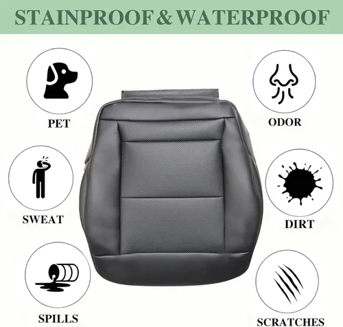 Vista 3 de Priprilod Funda de asiento de cuero negro para lado del conductor, parte inferior, de repuesto, compatible con Mercedes Benz E350 E550, modelo 2010