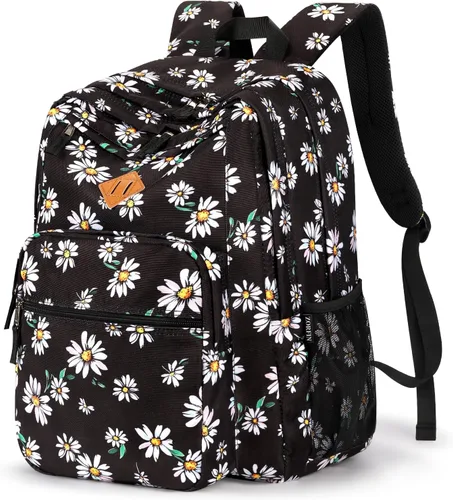 Vista 33 de ZORFIN - Mochila de 26 litros para la escuela, universidad y viajes, impermeable, con 8 compartimentos, Verde militar, Moderno