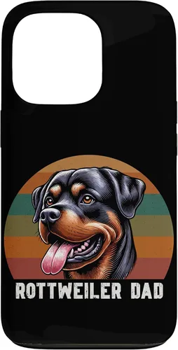 Vista 10 de Rottweiler Dad Rottie Father Dog Parent Father's Day Retro Case for iPhone 16
