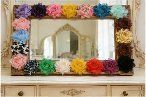 Vista 7 de yycraft Pack de Flores de estrás de 2 pulgadas con perla para manualidades.