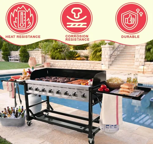 Vista 3 de Quemadores de parrilla de 17 pulgadas de repuesto para miembros Mark GR2039201-MM-00 para barbacoa, quemador de tubo de parrilla de gas de acero