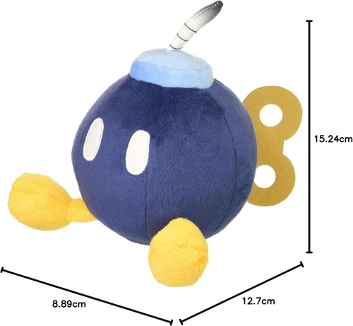 Vista 2 de Little Buddy Super Mario All Star Collection 1429 Bob Omb - Peluche de peluche, 5 pulgadas, multicolor