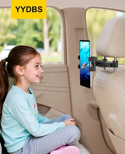 Vista 7 de Soporte para tablet para reposacabezas de automóvil [brazo de extensión resistente 3 en 1] Soporte ajustable para iPad para asiento trasero