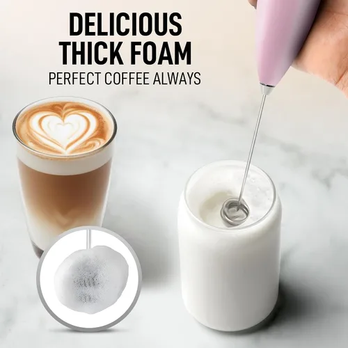 Vista 35 de Zulay Milk Boss Espumador de leche potente manual, hace espuma para latte, batidor para mezclar bebidas, café, miniespumador para capuchino, frappé