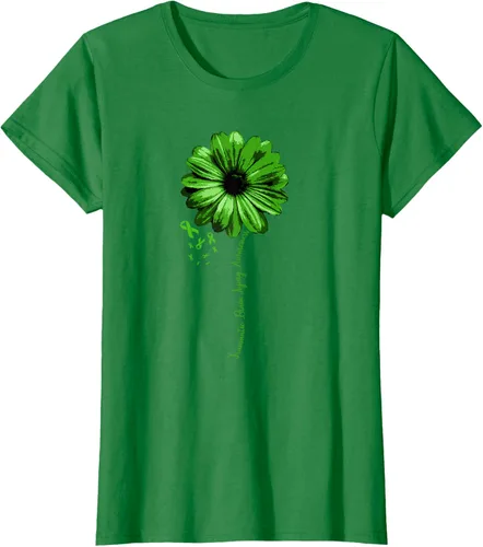 Vista 32 de Camiseta de conciencia de lesiones cerebrales traumáticas con cinta verde guerrero, Negro, S
