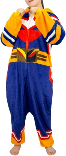 Vista 5 de Kuberas My Hero Academia All Might Pajamas Anime Jumpsuit Zipper Footed Cosplay Costume Unisex