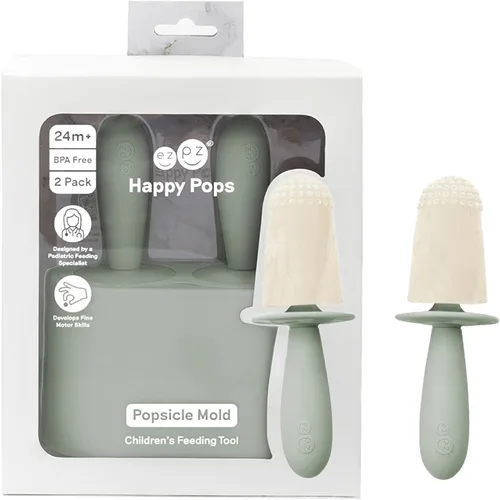 Vista 18 de ezpz Happy Pops (Blush) - 24 meses+ - Juego de moldes para paletas con dos varillas para niños pequeños + preescolares - Esenciales para niños