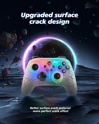 Vista 2 de BINBOKPLAY Controlador de interruptor, controlador inalámbrico Switch Pro para SwitchSwitch LiteSwitch OLED, RGB ajustable LED inalámbrico mando a