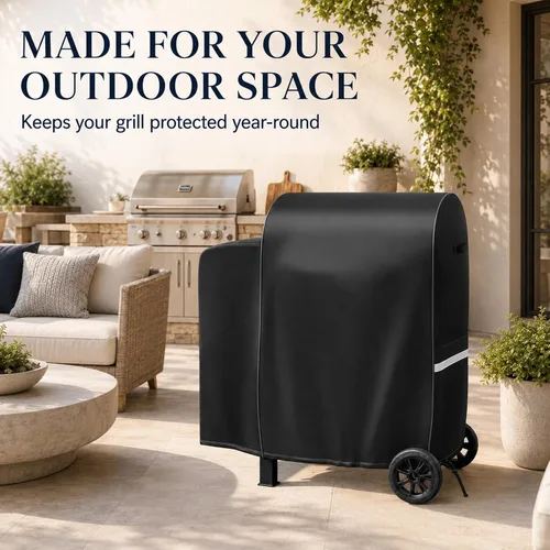Vista 9 de Funda de parrilla Grisun para Pit Boss Pro Series II 600, Lexington 500/540, 600D Funda impermeable de parrilla para parrilla de pellets de madera