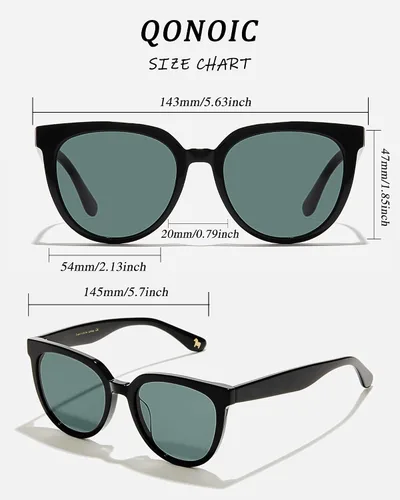 Vista 6 de Gafas de sol redondas retro para mujer, estilo vintage, clásicas, con protección UV de gran