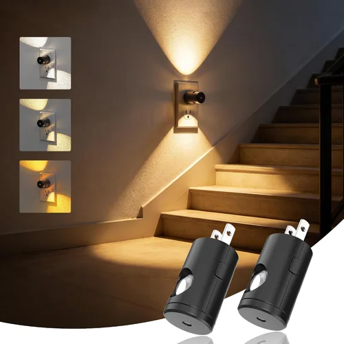 Vista 13 de JandCase Luces nocturnas que se enchufan a la pared, paquete de 12 mini Negro