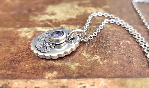 Vista 29 de Birth Month Flower and Birthstone Necklace