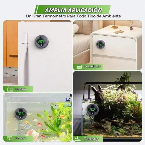 Vista 7 de PAIZOO Termómetro inalámbrico para acuario preciso ± 0.9℉, batería