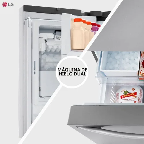 Vista 7 de LG LRFLC2706S Refrigerador inteligente con puerta francesa de 27 pies cúbicos en acero inoxidable