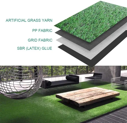 Vista 3 de Petgrow Alfombra de césped artificial sintético de 12 x 28 pies, 1.38 pulgadas, para exteriores/interiores, alfombra de césped artificial