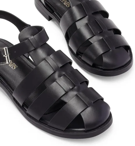 Vista 3 de DREAM PAIRS Fisherman Gladiator - Sandalias planas tejidas para verano