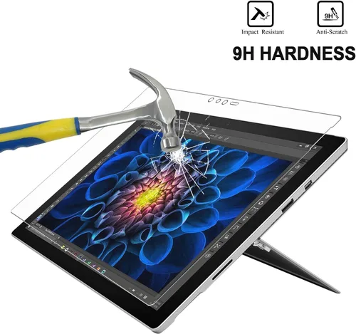 Vista 4 de Megoo Protector de pantalla para Surface Pro 5, ultra transparente, de alta respuesta, vidrio templado, compatible con Microsoft Surface Pro 6/Pro