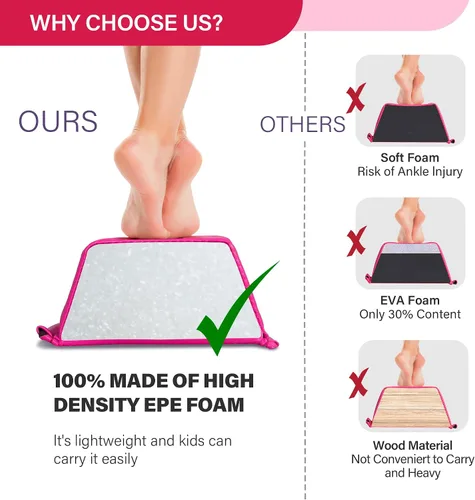 Vista 7 de Viga de equilibrio plegable de 6 pies/9 pies, viga de gimnasia extra firme con espuma antideslizante en la parte inferior, equipo para entrenamiento