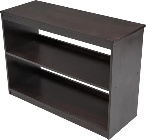 Vista 9 de Base de cama baja de madera con escritorio portátil rodante, cama alta individual con armario abierto y cajones, cama baja con estante para niños
