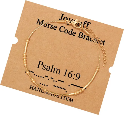 Vista 44 de JoycuFF Pulseras inspiradoras de código morse para mujeres, cuentas de plata, joyería con mantra de motivación, regalos para ella
