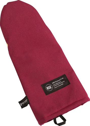Vista 11 de San Jamar KT0215 Kool-Tek Manopla de protección para horno para temperatura convencional Nomex, 15" de longitud, rojo