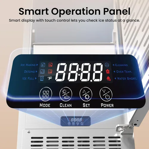 Vista 7 de Máquina para hacer hielo debajo del mostrador de 15 pulgadas, 130 libras/día con contenedor de almacenamiento de 30 libras, máquina de hielo