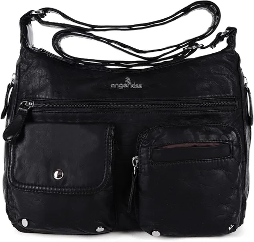 Vista 10 de Angel Kiss Bolsos cruzados para mujer, bolsos de hombro y monederos medianos de piel sintética Ladies, Medium, Faux Leather