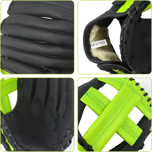 Vista 3 de Guante de béisbol, guante de sóftbol, guante de béisbol, 10.5-12.5 pulgadas para entrenamiento de jóvenes y adultos y juego de principiantes