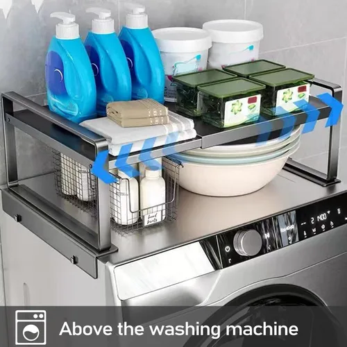 Vista 3 de Estante de almacenamiento ajustable para refrigerador, estante organizador expandible de 12.4 a 23.62 pulgadas, almacenamiento para refrigerador