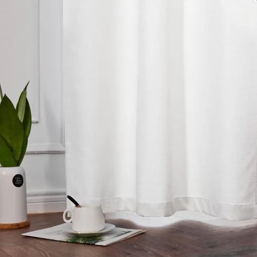 Vista 7 de jinchan Cortinas blancas para sala de estar, cortinas texturizadas de lino de 90 pulgadas de largo, cortinas de campo para dormitorio, cortinas