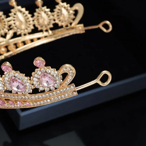 Vista 7 de Kamirola Tiaras - Corona de princesa para mujeres y niñas, diademas de cristal para novia, princesa para boda y fiesta (TR21)