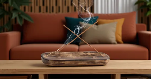 Vista 8 de Soporte para incienso, quemador de incienso/colector de cenizas, bandeja de incienso de madera hecha a mano para el hogar, meditación y yoga, gran