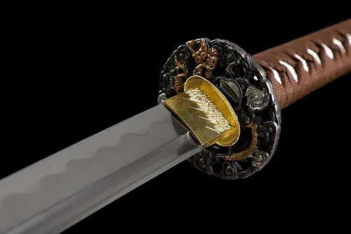 Vista 5 de Katana verde hecha a mano, espada samurái japonesa 1095 de arcilla de acero templada, hoja de afeitar de espiga completa, afilada, regalos para él