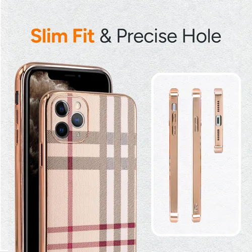 Vista 3 de Funda para iPhone 11 Pro, Funda de Teléfono de Cuero de Moda, Soporte de Teléfono Protector de TPU Suave con Protección contra Caídas para Mujeres